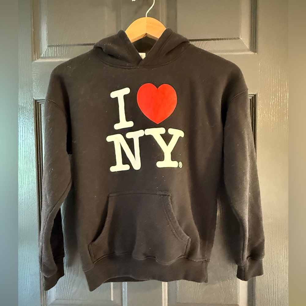 Youth Classic Black 'I Love NY' Hoodie Size Large